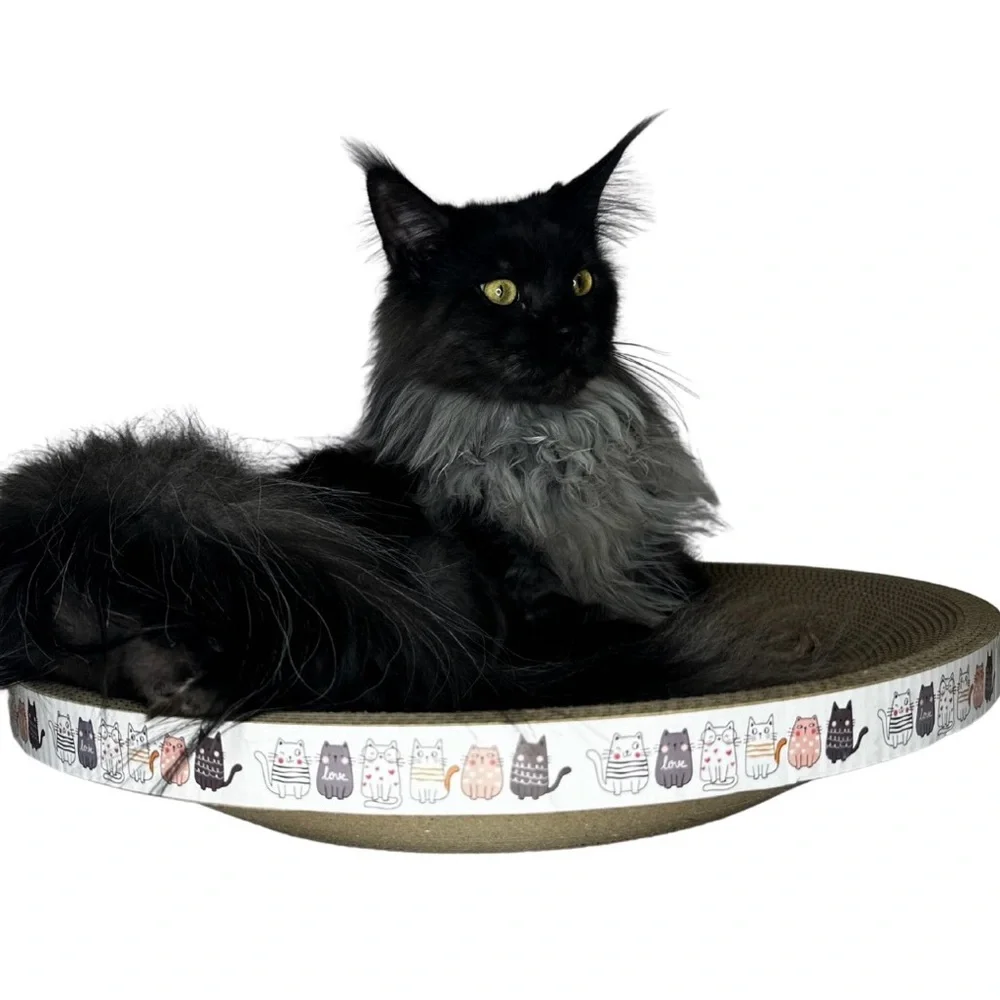 Cat Print Round Scratching Pad